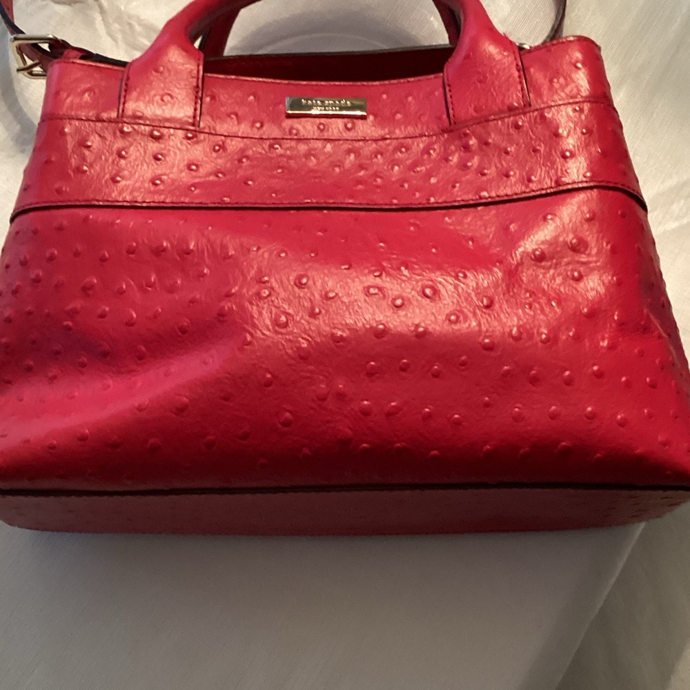 kate spade Red Textured Satchel with Top Handles
